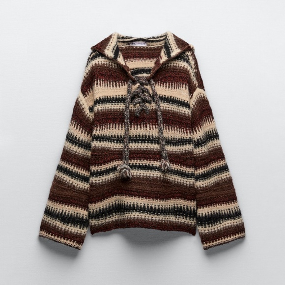 Zara Limited Edition Alpaca Blend Hooded Sweater. Size Large. New With Tags! - Picture 6 of 9